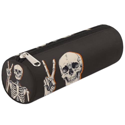 Mexpekil Federmäppchen mit Totenkopfmotiv, für Mädchen, Jungen, Teenager, Frauen, Make-up-Pinseltasche von Mexpekil