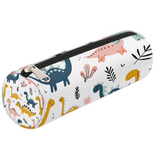 Mexpekil Federmäppchen mit niedlichem Dinosaurier-Motiv, für Kinder, Jungen, Mädchen, zylinderförmig, rund, Federmäppchen für Schulbedarf, Organizer von Mexpekil