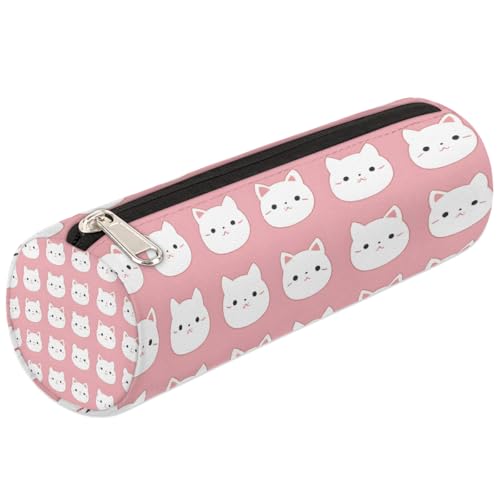 Mexpekil Federmäppchen mit niedlichem Katzenkopf-Muster, Stiftetasche, Markertasche für Kinder, Jungen, Mädchen, Zylinder, rund, Federmäppchen für Schulbedarf, Organizer Mexpekil Federmäppchen mit niedlichem Katzenkopf-Muster, Stiftetasche, Markertasche für Kinder, Jungen, Mädchen, Zylinder, rund, Federmäppchen für Schulbedarf, Organizer von Mexpekil
