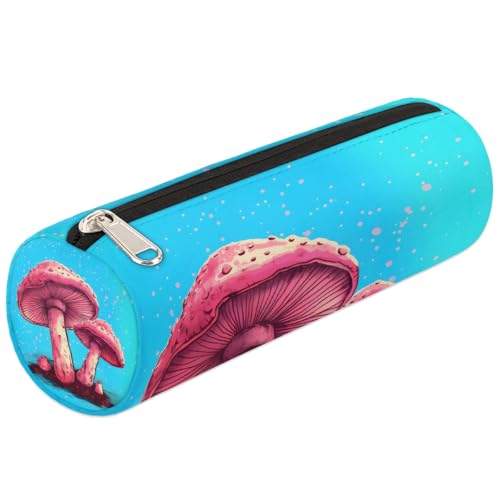 Mexpekil Federmäppchen mit rosa Pilzen, Schulbedarf, für Mädchen, Jungen, Teenager, Frauen, Make-up-Pinseltasche von Mexpekil