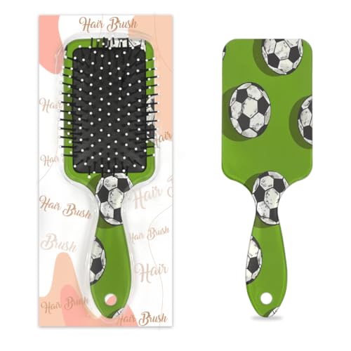Mexpekil Grüner Sportball zum Entwirren, Paddelhaarbürste, nasses, trockenes Haar, Massage-Luftkissen-Kamm für Mädchen, Damen, Herren von Mexpekil