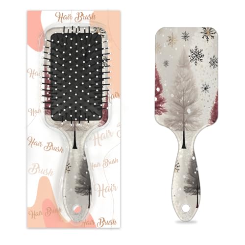 Mexpekil Haarbürste, Weihnachtsbaum-Schneeflocken, zum Entwirren, für nasse und trockene Haare, Massage-Luftkissen-Kamm für Mädchen, Damen, Herren von Mexpekil