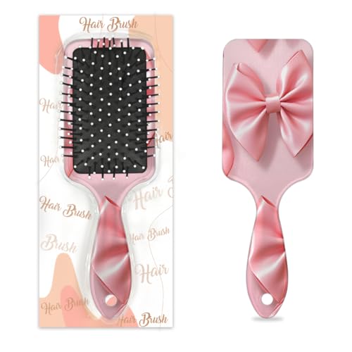 Mexpekil Haarbürste, abstrakte rosa Fliege, zum Entwirren, für nasse und trockene Haare, Massage-Luftkissen-Kamm für Mädchen, Damen, Herren von Mexpekil