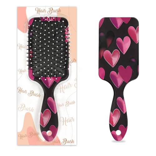 Mexpekil Haarbürste, zum Entwirren, für nasse und trockene Haare, Massagekamm für Mädchen, Damen, Herren, Rosa / Schwarz von Mexpekil