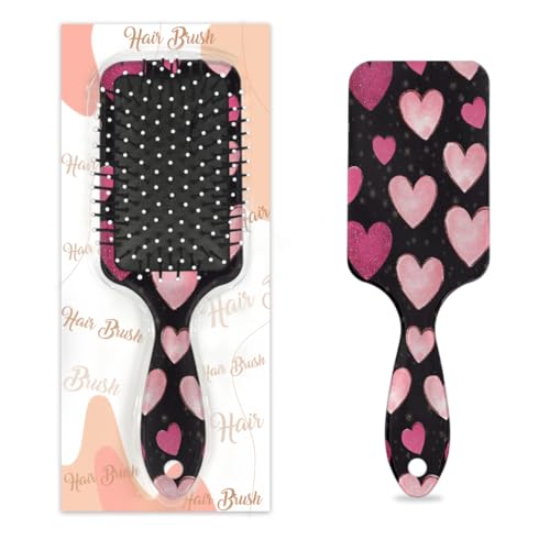 Mexpekil Haarbürste, zum Entwirren, für nasse und trockene Haare, Massagekamm für Mädchen, Damen, Herren, Rosa / Schwarz von Mexpekil