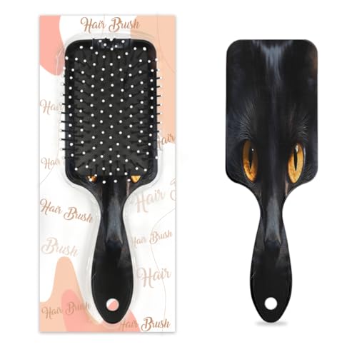 Mexpekil Haarbürste mit Katzenaugen, zum Entwirren, für nasse und trockene Haare, Massage-Luftkissen-Kamm für Mädchen, Damen, Herren, Schwarz von Mexpekil