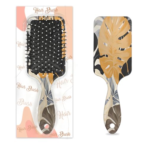 Mexpekil Haarbürste mit tropischen Palmenblättern, zum Entwirren von nassen und trockenen Haaren, Massage-Luftkissen-Kamm für Mädchen, Damen, Herren von Mexpekil