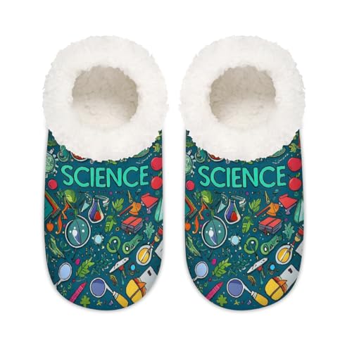 Mexpekil Hausschuhe, Wissenschaft, Chemie, für Damen und Herren, pädagogisches Thema, Memory-Schaum, Hausschuhe, Hausschuhe, Socken, multi, 6/6.5 UK Wide von Mexpekil