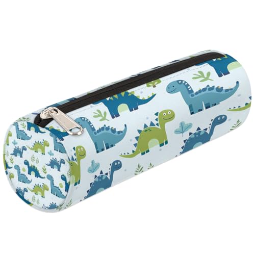 Mexpekil Kinder-Federmäppchen mit Dinosaurier-Motiv, Stiftetasche, Markertasche für Kinder, Jungen, Mädchen, Zylinder, rund, Federmäppchen für Schulbedarf, Organizer von Mexpekil
