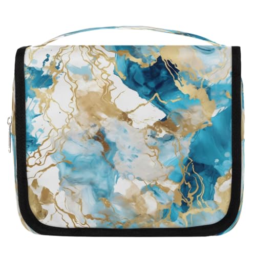 Mexpekil Kulturbeutel aus Marmor für Damen, Herren, Damen, wasserdicht, hängend, Reise-Kulturbeutel mit Haken, Kosmetiktasche, Make-up-Tasche, Organizer von Mexpekil