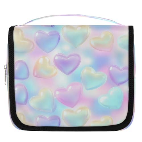 Mexpekil Kulturbeutel für Damen, Herren, Damen, wasserdicht, zum Aufhängen, Reise-Kulturbeutel mit Haken, Kosmetiktasche, Make-up-Tasche, Organizer, Regenbogenfarben von Mexpekil