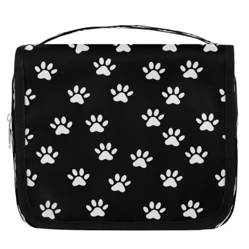 Mexpekil Kulturbeutel für Damen, Herren, Damen, wasserdicht, zum Aufhängen, Reise-Kulturbeutel mit Haken, Schwarz / Weiß von Mexpekil