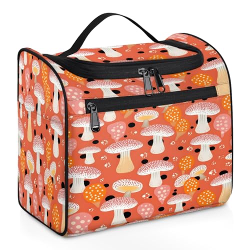 Mexpekil Kulturbeutel im magischen Stil, Pilz, zum Aufhängen, für Damen und Herren, groß, wasserdicht, Make-up, Kosmetik, Kulturbeutel für Reisen, mehrfarbig, 10.2 x 6.5 x 9.2 inches, Kulturbeutel von Mexpekil