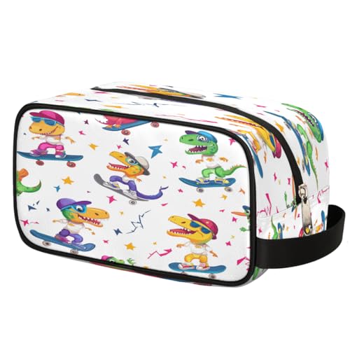 Mexpekil Kulturbeutel mit Dinosaurier-Motiv, Kulturbeutel, Organizer, Kulturbeutel, Kosmetiktasche, Make-up-Tasche, Aufbewahrungstasche, Reiseetui für Damen, Herren, Jungen, Mädchen von Mexpekil