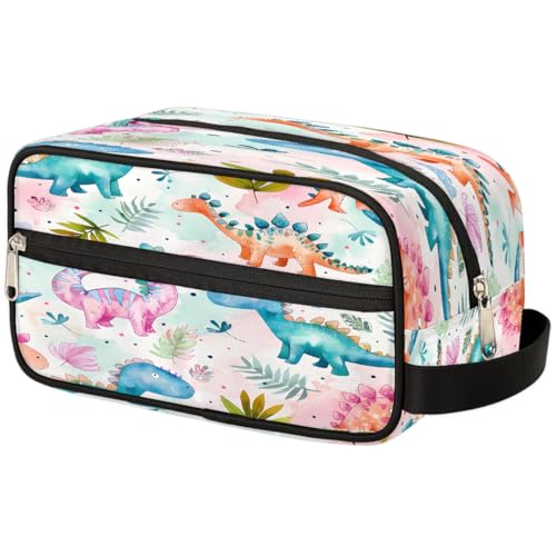 Mexpekil Kulturbeutel mit Dinosaurier-Motiv, Motiv: Eiscreme, für Damen, Herren, Jungen, Mädchen von Mexpekil