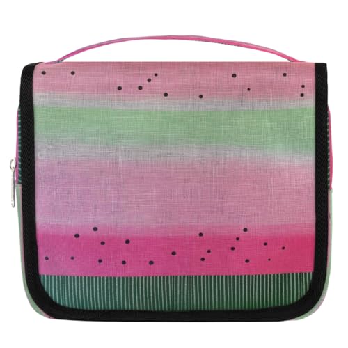 Mexpekil Kulturbeutel mit Farbverlauf, wassermelonenfarben, für Damen, Herren, Damen, wasserdicht, zum Aufhängen, Reise-Kulturbeutel mit Haken, Kosmetiktasche von Mexpekil