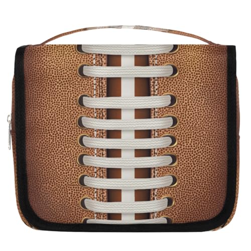 Mexpekil Kulturbeutel mit Fußball-Spitzenmuster, für Damen, Herren, Damen, wasserdicht, hängende Reise-Kulturbeutel mit Haken, Kosmetik-Make-up-Tasche Organizer von Mexpekil