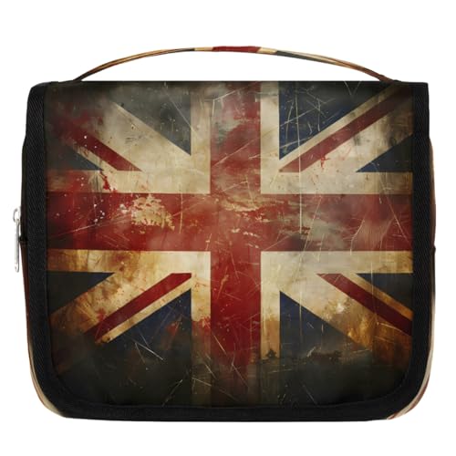 Mexpekil Kulturbeutel mit Retro-Flagge für Damen, Herren, Damen, wasserdicht, zum Aufhängen, Reise-Kulturbeutel mit Haken, Kosmetiktasche, Make-up-Tasche von Mexpekil