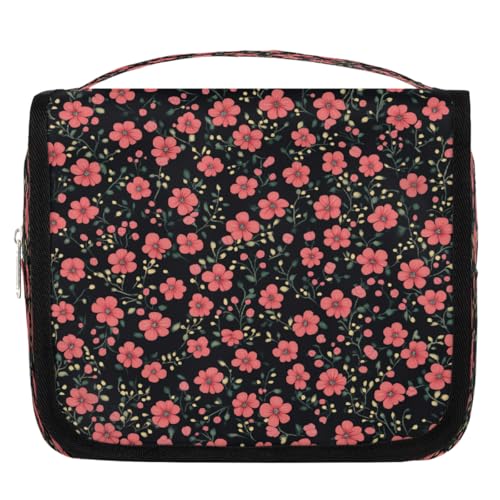 Mexpekil Kulturbeutel mit kleinen Blumen für Damen, Herren, Damen, wasserdicht, hängende Reise-Kulturbeutel mit Haken, Kosmetik-Make-up-Tasche von Mexpekil