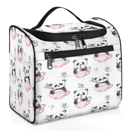 Mexpekil Kulturbeutel mit niedlichem Panda-Tiermotiv, zum Aufhängen, für Damen und Herren, groß, wasserdicht, Make-up, Kosmetik, Kulturbeutel für Reisen, mehrfarbig, 10.2 x 6.5 x 9.2 inches, von Mexpekil