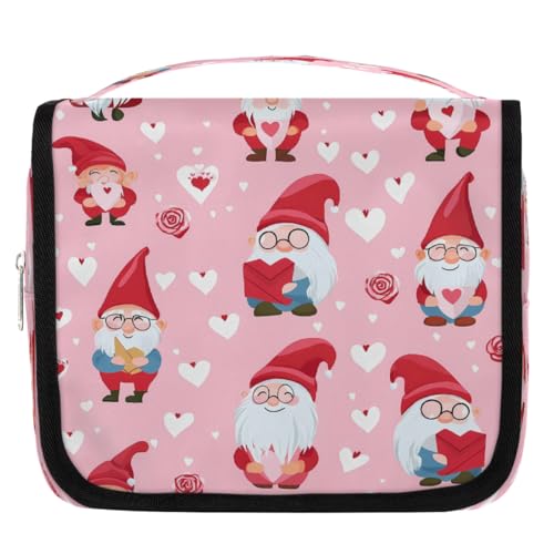 Mexpekil Kulturbeutel mit niedlichem Zwergenmotiv, für Damen, Herren, Damen, wasserdicht, hängende Reise-Kulturbeutel mit Haken, Kosmetik-Make-up-Tasche von Mexpekil