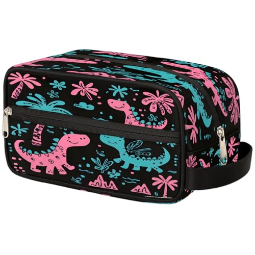 Mexpekil Kulturbeutel mit süßem Dinosaurier-Motiv, für Damen, Herren, Jungen, Mädchen von Mexpekil