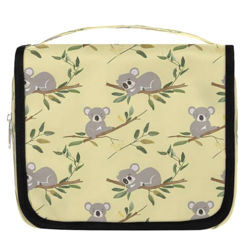 Mexpekil Kulturbeutel mit süßem tropischem Koala-Muster, für Damen, Herren, Damen, wasserdicht, hängend, Reise-Kulturbeutel mit Haken, Kosmetik-Make-up-Tasche, Organizer von Mexpekil