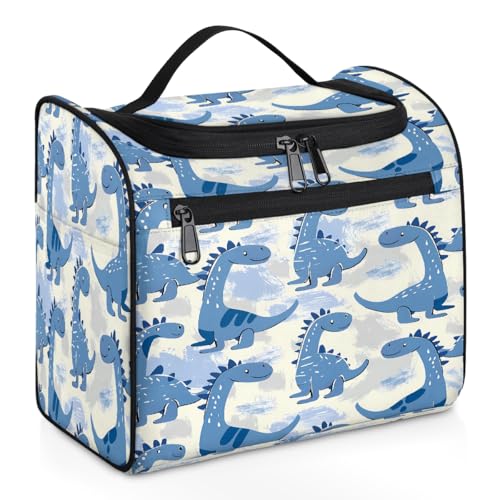 Mexpekil Kulturbeutel zum Aufhängen, Motiv: süßer tropischer Dinosaurier, für Damen und Herren, groß, wasserdicht, für Make-up, Kosmetik, Kulturbeutel für Reisen, mehrfarbig, 10.2 x 6.5 x 9.2 inches, von Mexpekil