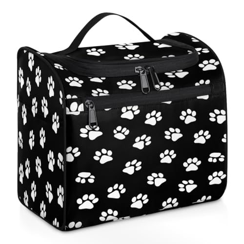 Mexpekil Kulturbeutel zum Aufhängen, für Damen und Herren, groß, wasserdicht, für Make-up, Kosmetik, Kulturbeutel, Weiß / Schwarz, mehrfarbig, 10.2 x 6.5 x 9.2 inches, Kulturbeutel von Mexpekil