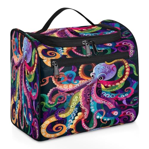 Mexpekil Kulturbeutel zum Aufhängen für Damen und Herren, groß, wasserdicht, für Make-up, Kosmetik, Kulturbeutel für Reisen, mehrfarbig, 10.2 x 6.5 x 9.2 inches, Kulturbeutel von Mexpekil