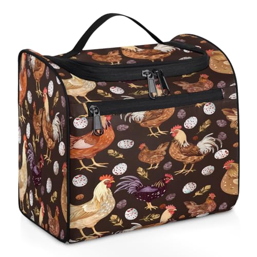 Mexpekil Kulturbeutel zum Aufhängen von Eiern, für Damen und Herren, groß, wasserdicht, Make-up, Kosmetik, Kulturbeutel für Reisen, mehrfarbig, 10.2 x 6.5 x 9.2 inches, Kulturbeutel von Mexpekil