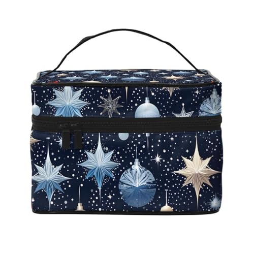 Mexpekil Make-up-Tasche, Reise-Kosmetiktasche, große Kapazität, Make-Up-Organizer, Aufbewahrungstasche, tragbare Kulturbeutel für Frauen und Mädchen, Weihnachts-Schneeflocken-Ball, Einheitsgröße von Mexpekil