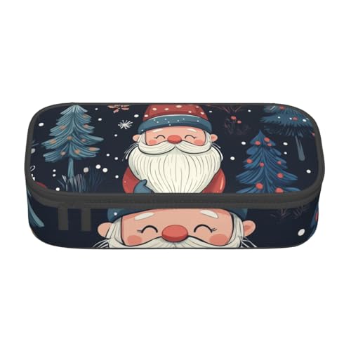 Mexpekil Merry Christmas Tree Socks Pattern Pencil Case for Girls Boys Pencil Bag Stationery Organizer with Compartments School Supply Bag for Students Office, Niedlicher Zwerg Wald Weihnachtsbaum von Mexpekil