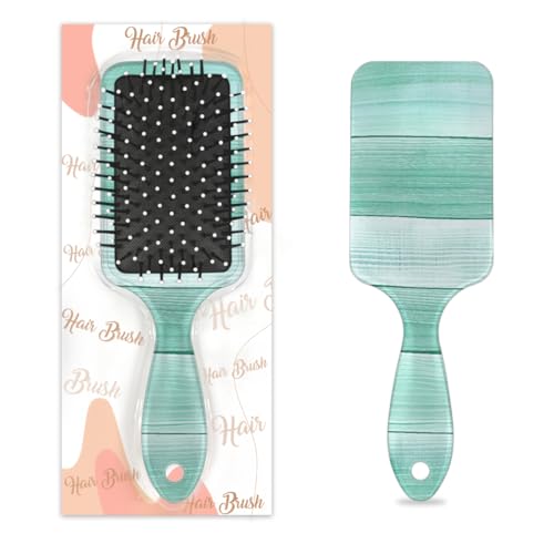 Mexpekil Mintgrüne Holzstruktur, Entwirrungspaddel-Haarbürste, nasses, trockenes Haar, Massage-Luftkissen-Kamm für Mädchen, Damen, Herren von Mexpekil