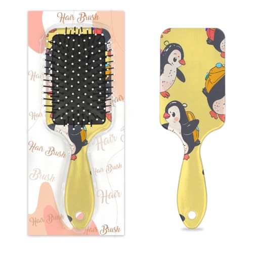 Mexpekil Niedliche Pinguin-Tier-Entwirrungspaddel-Haarbürste, nasses, trockenes Haar, Massage-Luftkissen-Kamm für Mädchen, Damen, Herren von Mexpekil