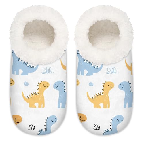 Mexpekil Niedliche Tier-Dinosaurier-Hausschuhe für Damen, flauschige Hausschuhe, rutschfeste Schuhe für Damen und Herren, Niedlicher Tier-Dinosaurier, Medium Breit von Mexpekil