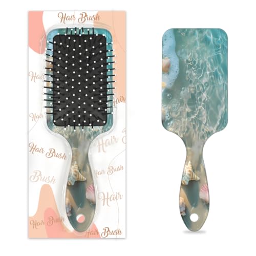 Mexpekil Ocean Sea Seestern Seashell Beach Detangling Paddle Haarbürste Wet Dry Hair Brushes Massage Air Cushion Comb for IDs Girls Women Men von Mexpekil
