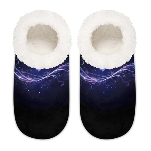 Mexpekil Purple Fantasy Butterfly House Slippers for Women Men, Abstract Animal Memory Foam House Shoes Slipper Socks, multi, 6/6.5 UK Wide von Mexpekil
