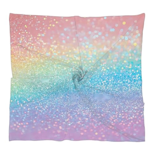 Mexpekil Quadratischer Seidenschal Regenbogen Pastell Glitzer Ombre Kopftuch für Frauen Haar Stirnband Satin Schals Bandanas Halstuch Frauen Geschenk Halstuch von Mexpekil