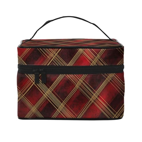 Mexpekil Reise-Kosmetiktasche, große Kapazität, Make-Up-Organizer, Aufbewahrungstasche, tragbare Kulturbeutel für Frauen und Mädchen, Kariertes Büffelkaro, Einheitsgröße von Mexpekil
