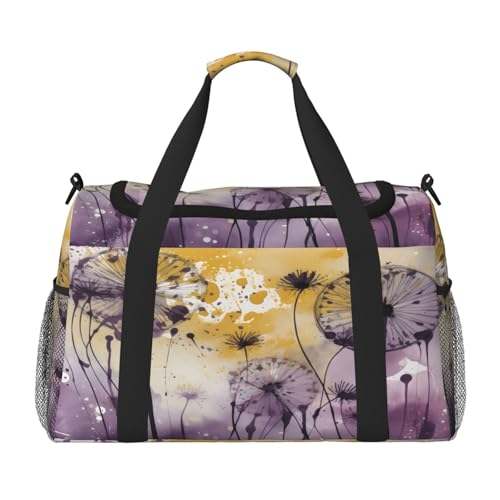 Mexpekil Reisetasche, Motiv: Löwenzahn, abstrakte Kunst, Handgepäcktasche für Damen und Herren, Sport, Fitnessstudio, leichte Wochenendtasche mit Schultergurt, multi, Einheitsgröße, Reisetasche von Mexpekil