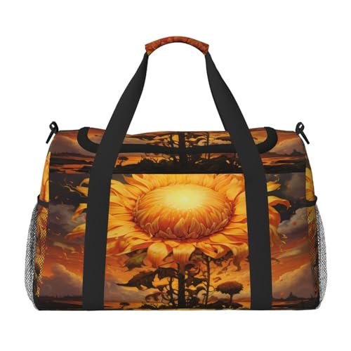 Mexpekil Reisetasche, ästhetische Sonnenblumenkunst, Handgepäcktasche für Damen und Herren, Sporttasche, leicht, Wochenendtasche, Übernachtungstasche mit Schultergurt, multi, Einheitsgröße von Mexpekil