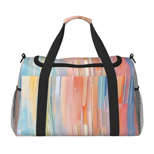 Mexpekil Reisetasche, mehrfarbig, Ölgemälde, Handgepäcktasche für Damen und Herren, Sporttasche, leicht, Wochenendtasche, Übernachtungstasche, mit Schultergurt, multi, Einheitsgröße, Reisetasche von Mexpekil