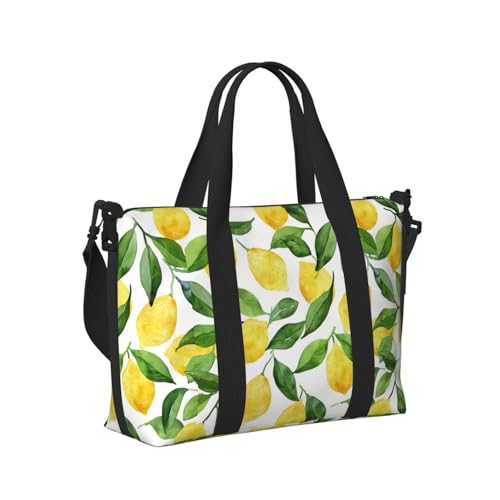 Mexpekil Reisetasche, wasserdicht, Sporttasche, große Wochenendtasche, Übernachtungstasche, für Damen und Herren, Handgepäck, Tragetasche, Aquarell-Zitrone, Einheitsgröße Mexpekil Reisetasche, wasserdicht, Sporttasche, große Wochenendtasche, Übernachtungstasche, für Damen und Herren, Handgepäck, Tragetasche, Aquarell-Zitrone, Einheitsgröße von Mexpekil