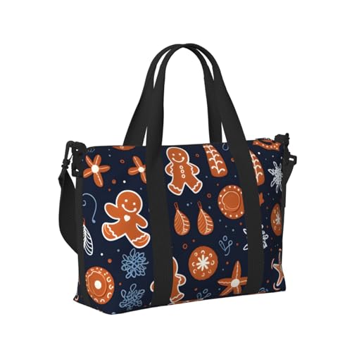 Mexpekil Reisetasche, wasserdicht, Sporttasche, große Wochenendtasche, Übernachtungstasche, für Damen und Herren, Handgepäck, Tragetasche, Weihnachts-Keks-Dekoration, Einheitsgröße von Mexpekil