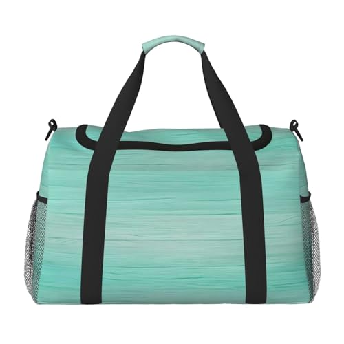 Mexpekil Reisetasche aus Holz, für Damen und Herren, Sporttasche, leicht, Wochenendtasche, Übernachtungstasche, mit Schultergurt, Blaugrün, multi, Einheitsgröße, Reisetasche von Mexpekil