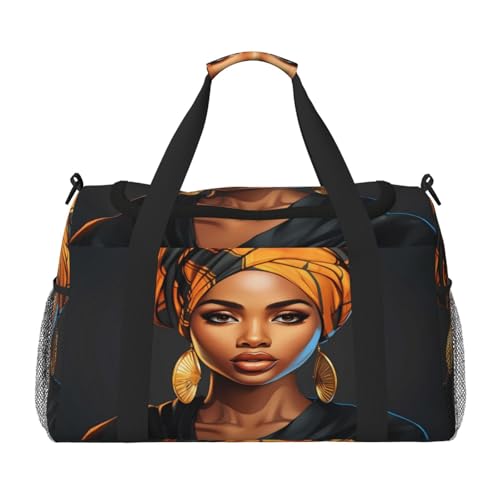 Mexpekil Reisetasche für Damen, afrikanische Reisetasche, Reisetasche für Herren und Damen, Sport, Wochenende, Übernachtung, Fitnessstudio, Handgepäcktasche, mehrfarbig, 19.7x10.2x13 in, Reisetasche von Mexpekil