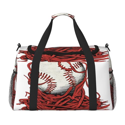 Mexpekil Reisetasche mit Baseball-Spitzennähten, Malerei, Handgepäcktasche für Damen und Herren, Sporttasche, leicht, Wochenendtasche, Übernachtungstasche, mit Schultergurt, multi, Einheitsgröße von Mexpekil