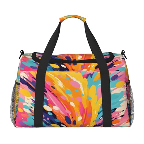 Mexpekil Reisetasche mit abstraktem Graffiti, Handgepäcktasche für Damen und Herren, Sporttasche, leicht, Wochenendtasche, Übernachtungstasche, mit Schultergurt, multi, Einheitsgröße, Reisetasche von Mexpekil