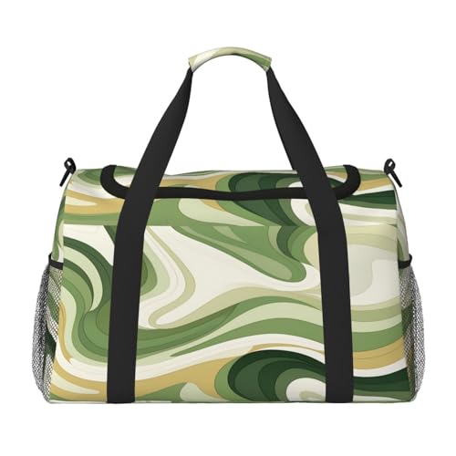 Mexpekil Reisetasche mit abstraktem Wirbelmuster, ästhetisches Wellenmuster, Handgepäcktasche für Damen und Herren, Sporttasche, leicht, Wochenendtasche, Übernachtungstasche, mit Schultergurt, multi von Mexpekil